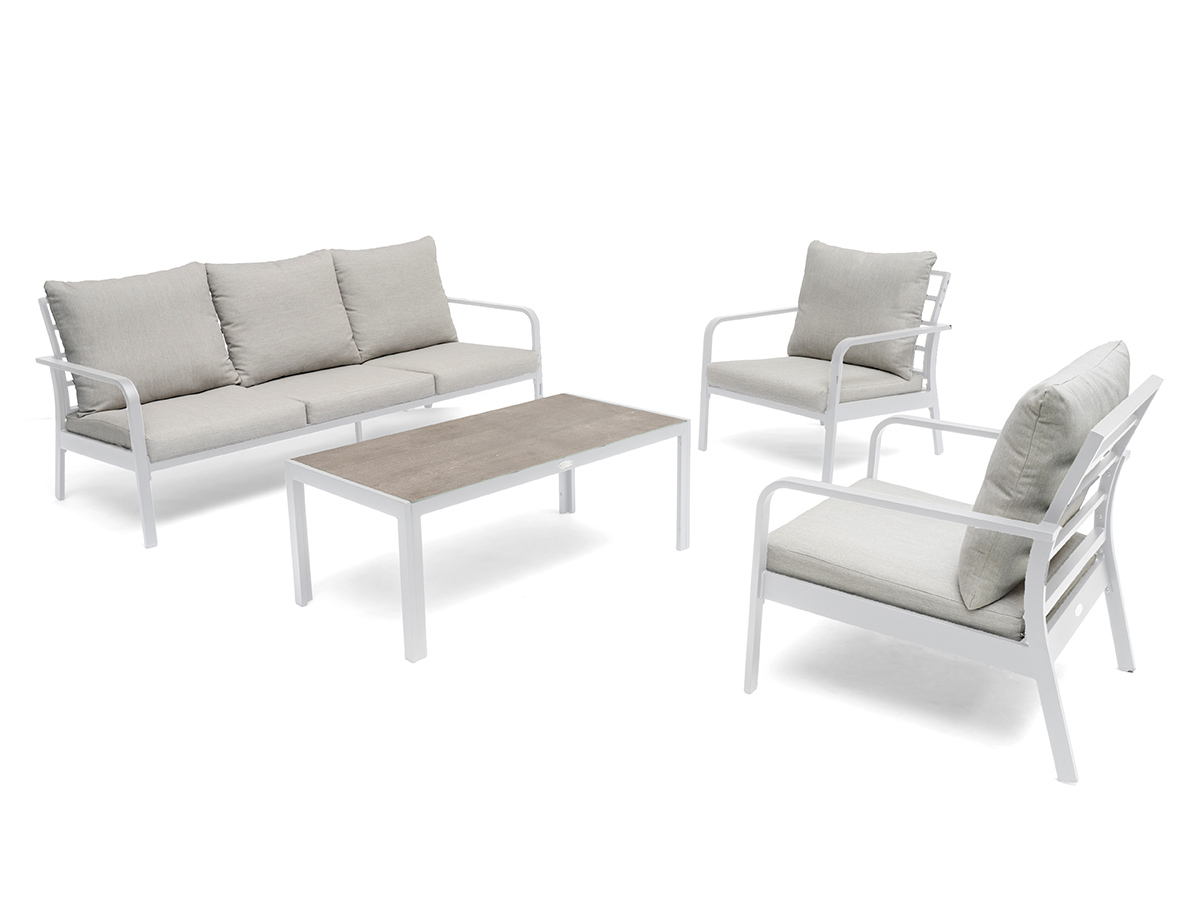 Hånger Sofa-Set, Alu Lounge-Sitzgruppe inkl. Olefin-Kissen