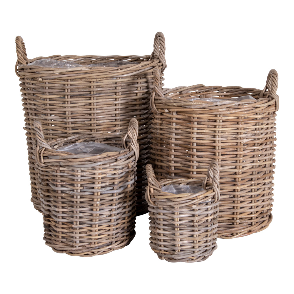 Caor Naturkorb 4er Set, Kubu-Rattan