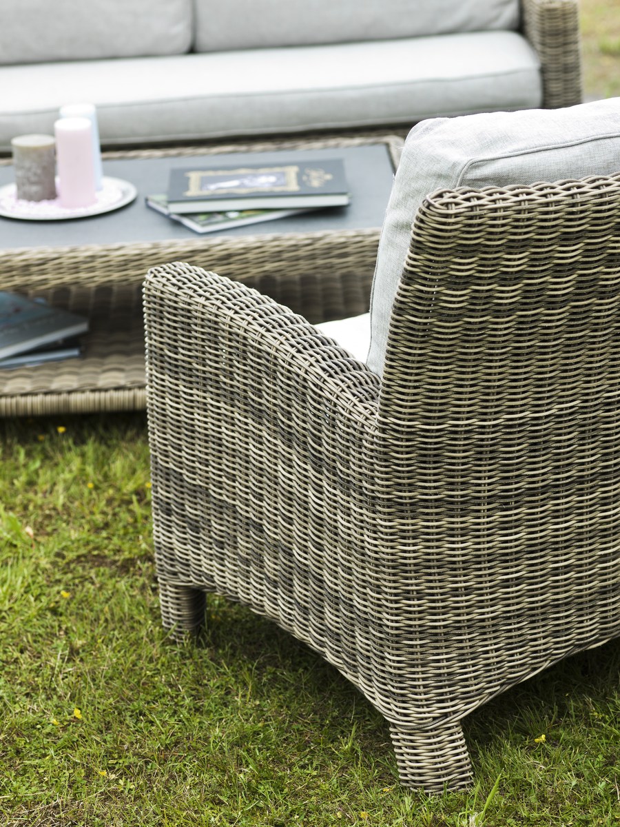 Dallas Loungesessel  Alu/Polyrattan in Naturoptik (ohne Kissen)