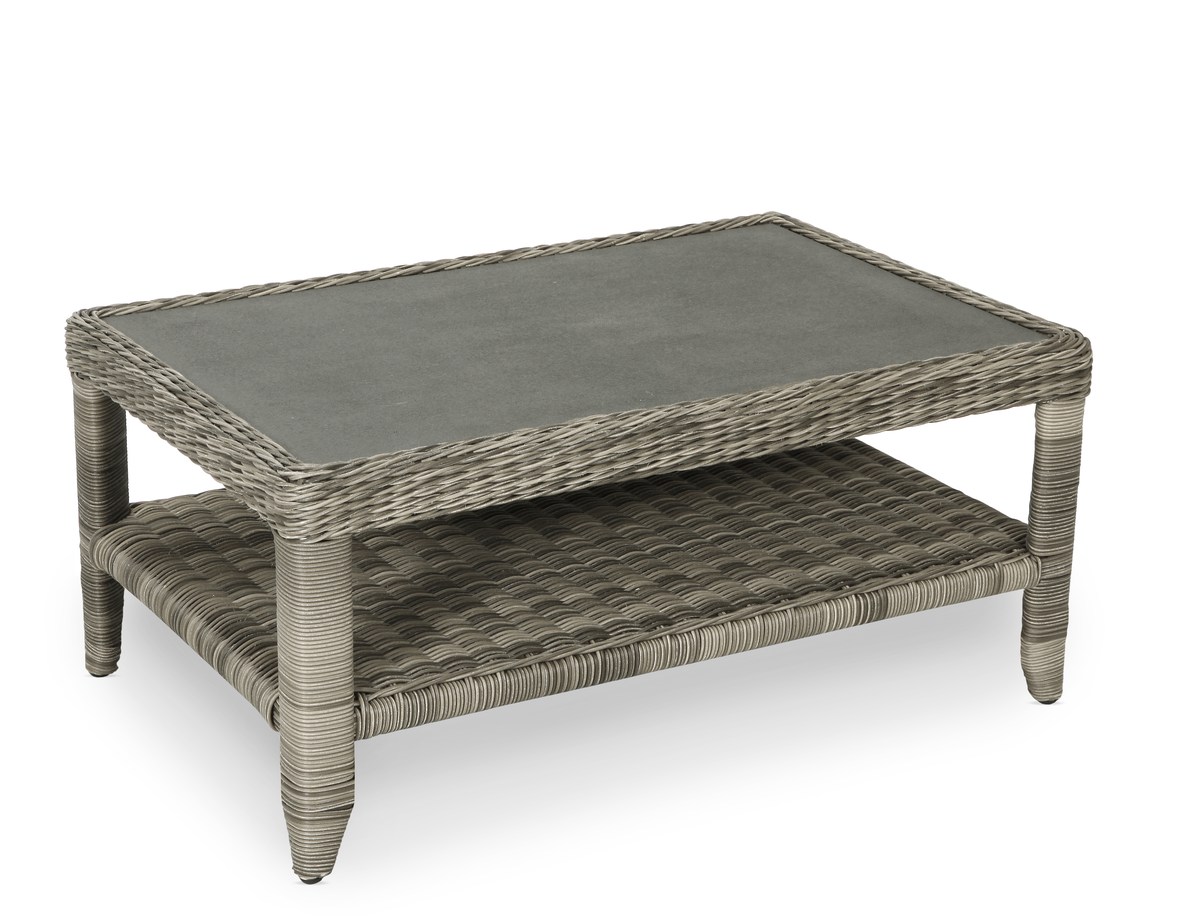 Dallas Loungetisch Alu/Polyrattan mit Spraystone-Platte