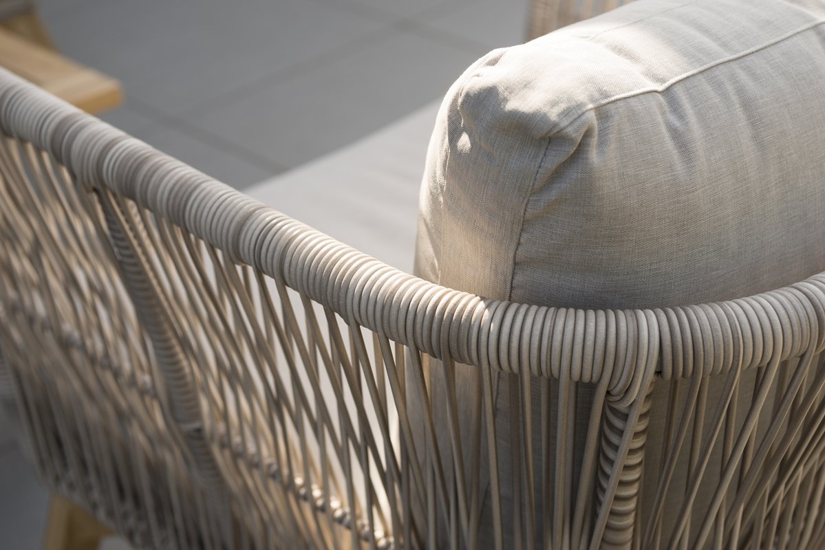 Himmelsnäs Lounge-Sessel Teak/Polyrattan-Geflecht beige, inkl. Kissen