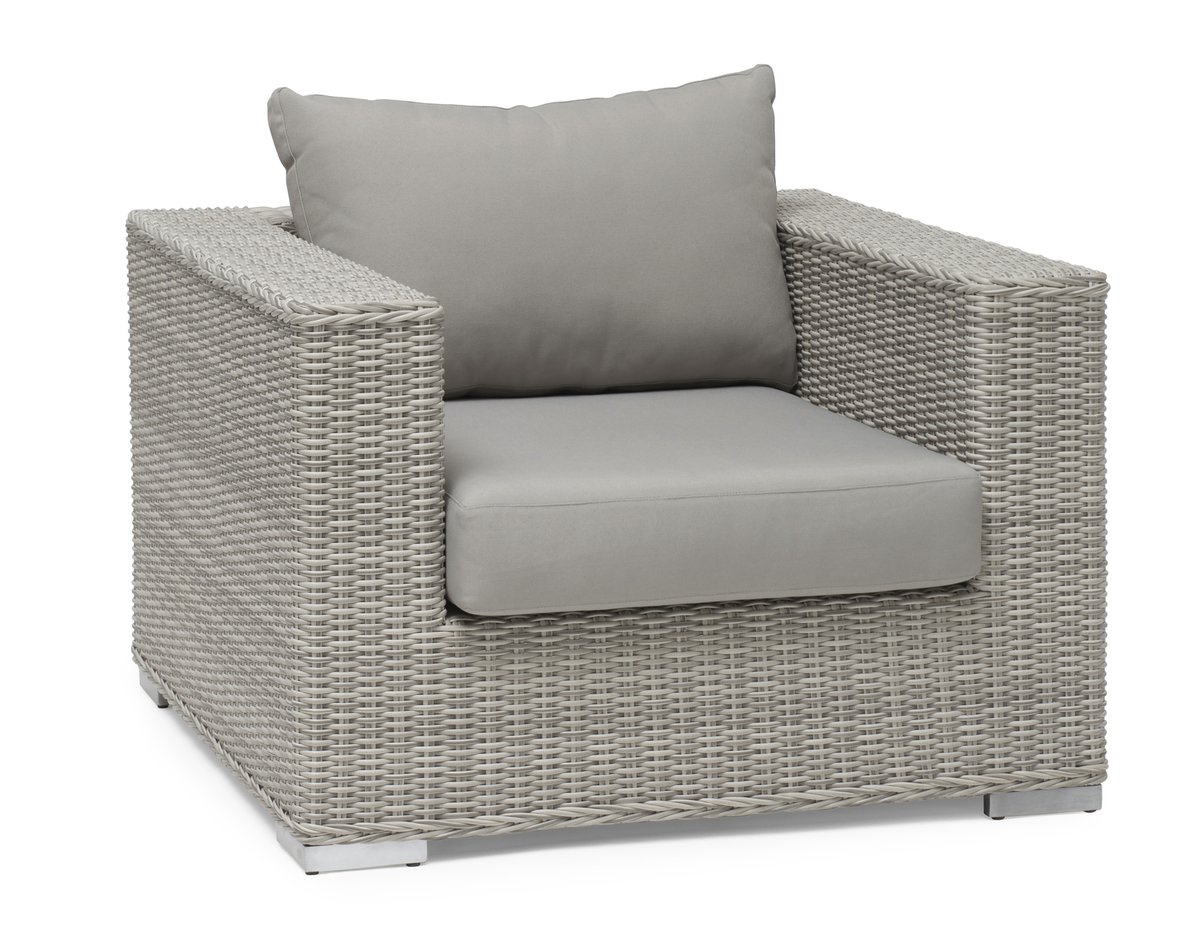 Hamilton Loungesessel Polyrattan hellgrau inkl. Polstern