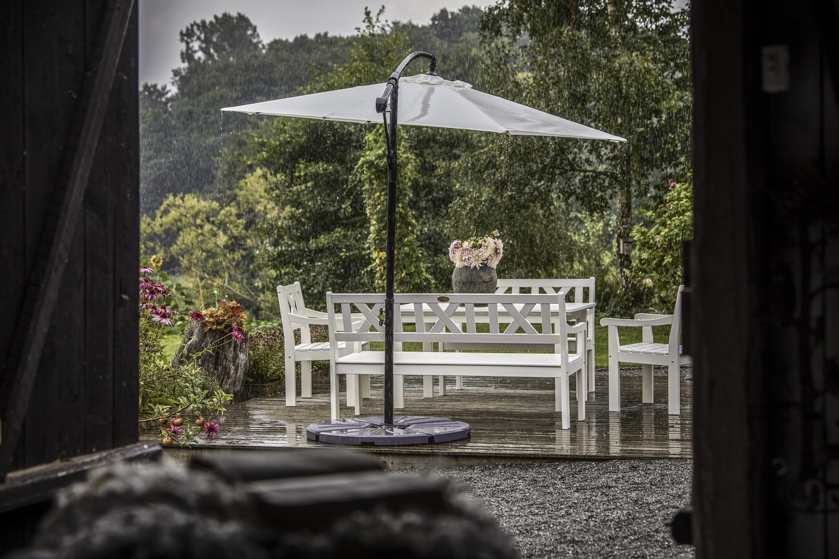 Läckö 3-Sitzer Gartenbank, FSC-Kiefernholz weiß