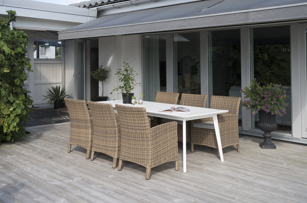 Dallas 2-er Set Dining-Sessel Alu/Polyrattan mit Kissen von Hillerstorp