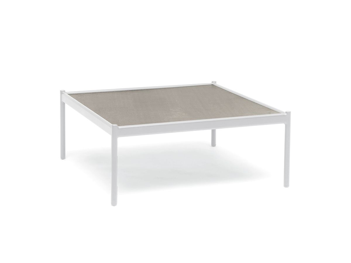 Bolmsö Loungetisch Alu weiß 80x80 cm mit Keramikplatte